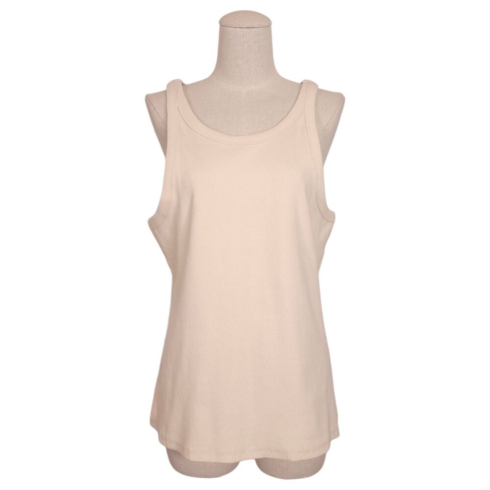 nuuds Essential Rib Tank Top Bone Cream Sz Extra Large